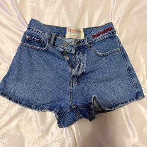 Budweiser Blue Button-Fly Denim Shorts